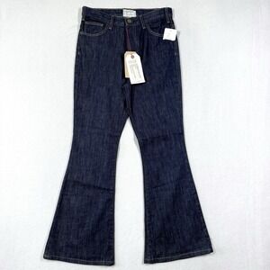 Current Elliott Jeans Womens 29 The High Rise Bell Flare Patriot Dark Wash NWT